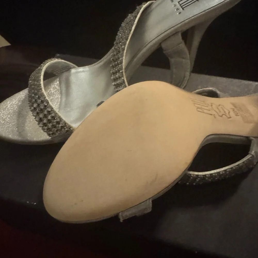 Pelle Moda Silver Rhinestone Heels - Picture 3 of 6
